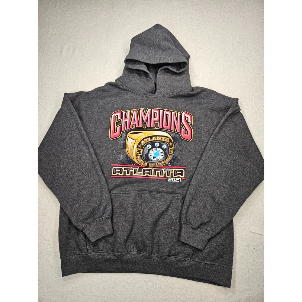 Retro 2021 Atlanta Braves MLB Baseball World Series Champions Ring Hoodie L